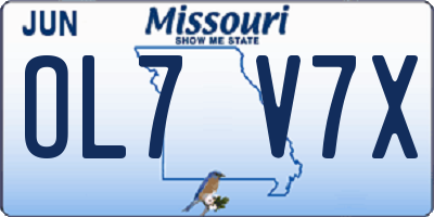 MO license plate OL7V7X