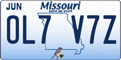 MO license plate OL7V7Z