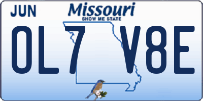 MO license plate OL7V8E