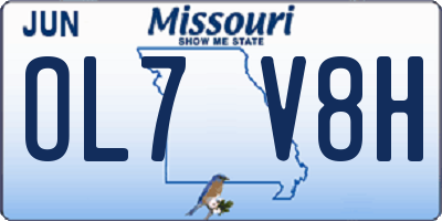 MO license plate OL7V8H