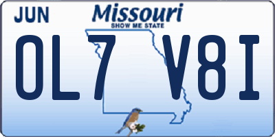 MO license plate OL7V8I