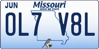 MO license plate OL7V8L