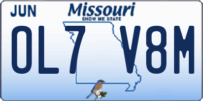 MO license plate OL7V8M