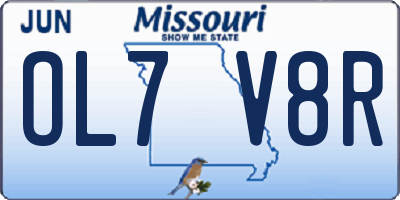 MO license plate OL7V8R