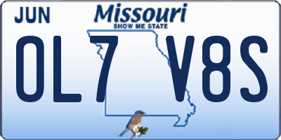 MO license plate OL7V8S