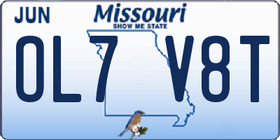 MO license plate OL7V8T