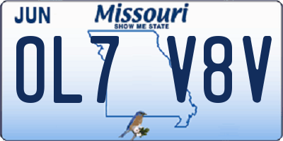 MO license plate OL7V8V