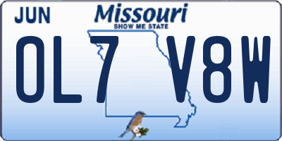 MO license plate OL7V8W
