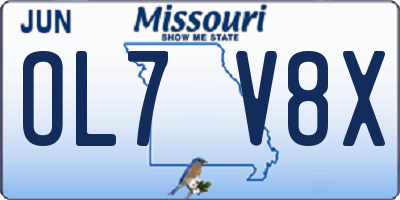 MO license plate OL7V8X