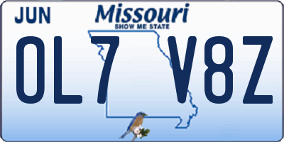 MO license plate OL7V8Z