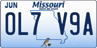 MO license plate OL7V9A