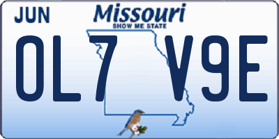 MO license plate OL7V9E