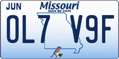 MO license plate OL7V9F