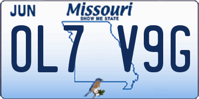 MO license plate OL7V9G