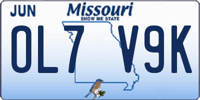 MO license plate OL7V9K