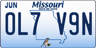 MO license plate OL7V9N