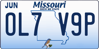MO license plate OL7V9P