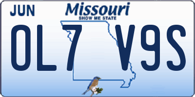 MO license plate OL7V9S