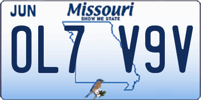 MO license plate OL7V9V