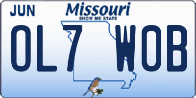 MO license plate OL7W0B