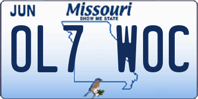 MO license plate OL7W0C
