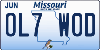 MO license plate OL7W0D