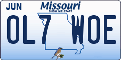 MO license plate OL7W0E
