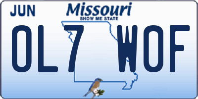 MO license plate OL7W0F
