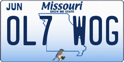 MO license plate OL7W0G