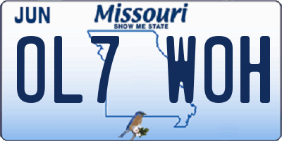 MO license plate OL7W0H