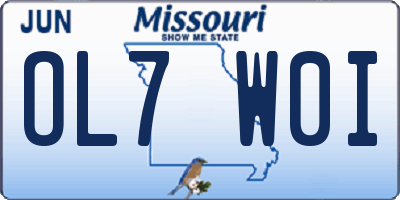 MO license plate OL7W0I