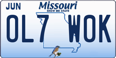 MO license plate OL7W0K