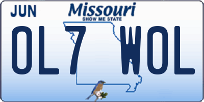 MO license plate OL7W0L