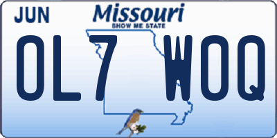MO license plate OL7W0Q