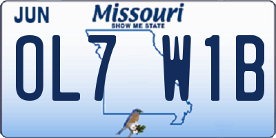 MO license plate OL7W1B