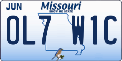 MO license plate OL7W1C