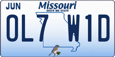 MO license plate OL7W1D