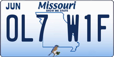 MO license plate OL7W1F