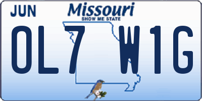 MO license plate OL7W1G