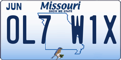 MO license plate OL7W1X