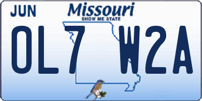 MO license plate OL7W2A