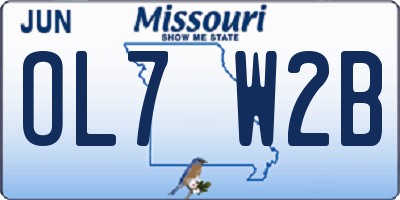 MO license plate OL7W2B