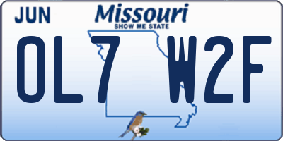 MO license plate OL7W2F