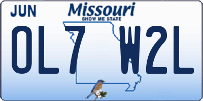 MO license plate OL7W2L
