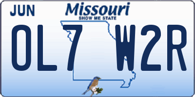 MO license plate OL7W2R