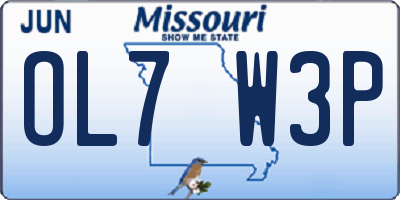 MO license plate OL7W3P