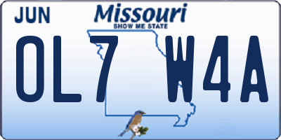 MO license plate OL7W4A