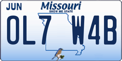 MO license plate OL7W4B