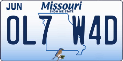 MO license plate OL7W4D