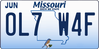 MO license plate OL7W4F